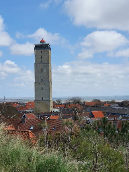 Torre Brandaris West Terschelling Fondo Del Cielo Los Países Bajos — Foto de Stock