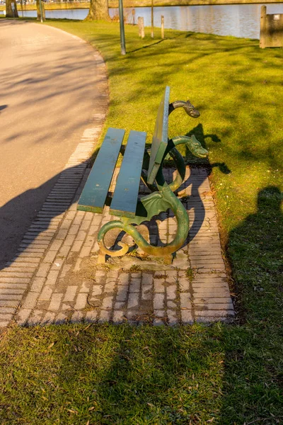 Beautiful Bench Park Belgium Bruges — Stock Photo, Image