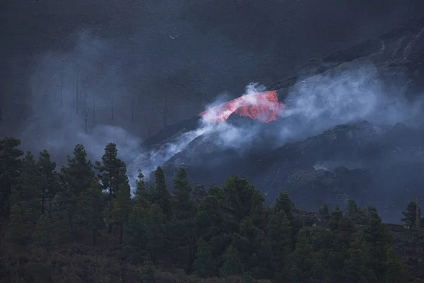 Erupcja Wulkanu Palma Hiszpanii — Zdjęcie stockowe