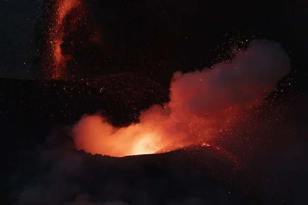 Uitbarsting Van Vulkaan Palma Spanje — Stockfoto