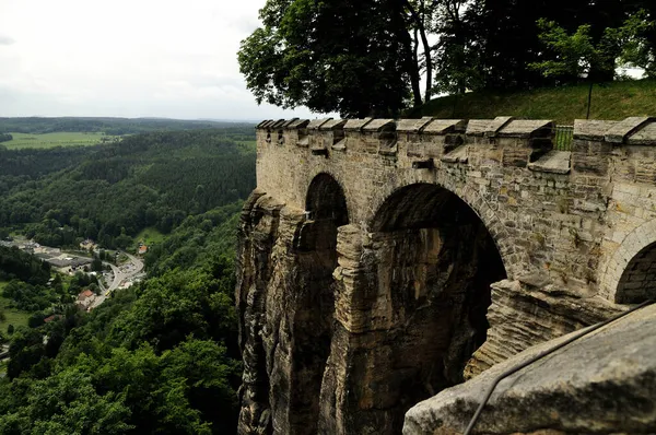 Pevnost Konigstein Konigsteinu Sasko Německo — Stock fotografie