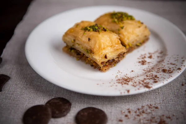 Primo Piano Deliziosi Baklava Turchi — Foto Stock