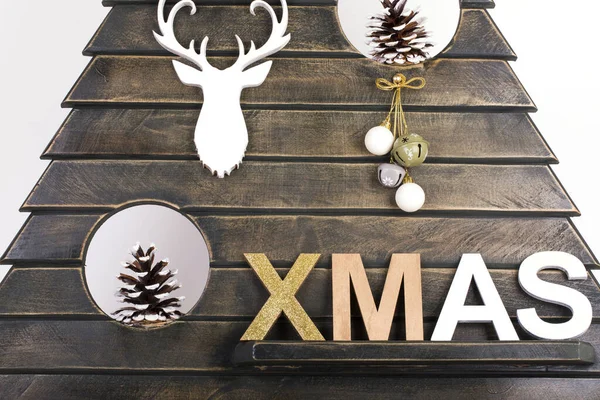 Árbol Navidad Decorativo Madera — Foto de Stock