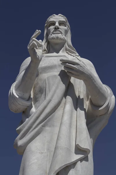 Den Låga Vinkeln Skott Jesus Kristus Staty Havanna Kuba — Stockfoto