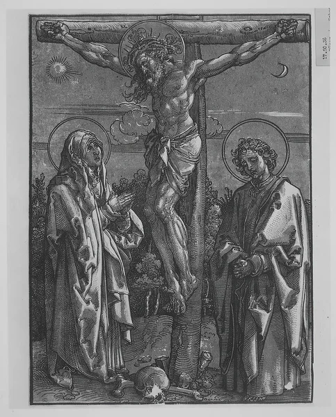 Χριστός Στο Σταυρό Την Παναγία Και Τον Άγιο Ιωάννη Στο — Φωτογραφία Αρχείου