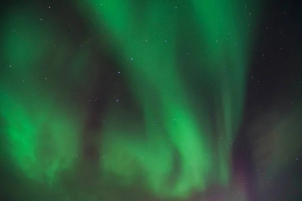 Cielo Estrellado Nocturno Con Impresionantes Luces Aurora Borealis Kvaloya Región — Foto de Stock