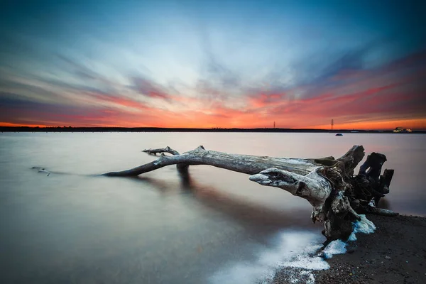 Litvanya Daki Curonian Gölünde Güzel Bir Gün Batımı — Stok fotoğraf