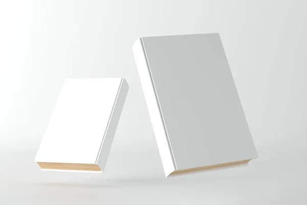 白い背景に本のカバーモックアップの3Dイラスト — ストック写真