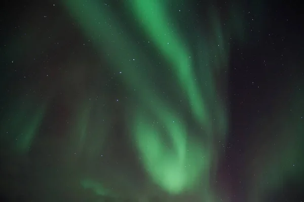 Cielo Estrellado Nocturno Con Impresionantes Luces Aurora Borealis Kvaloya Región — Foto de Stock