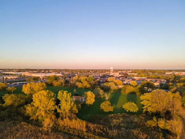 Una Vista Panoramica Sul Tramonto Sul Kenosha Autunno Wisconsin — Foto Stock