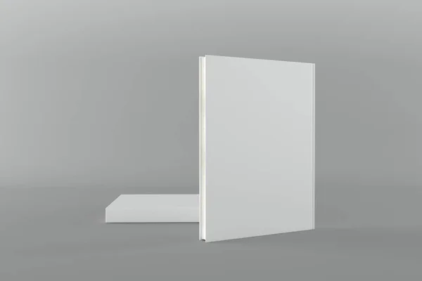 Eine Illustration Einer Buchcover Attrappe Auf Grauem Hintergrund — Stockfoto