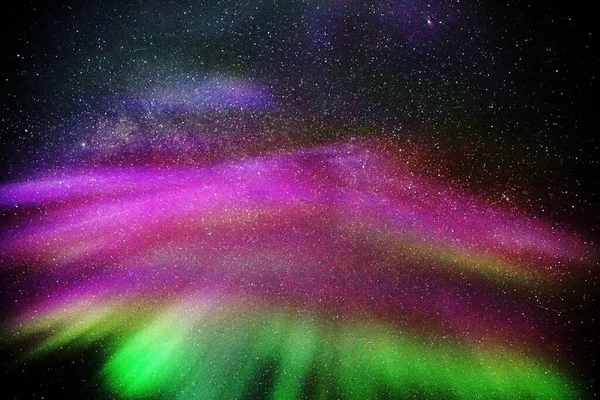 Luzes Multicoloridas Aurora Borealis Céu Estrelado Kvaloya Região Ártico Noruega — Fotografia de Stock