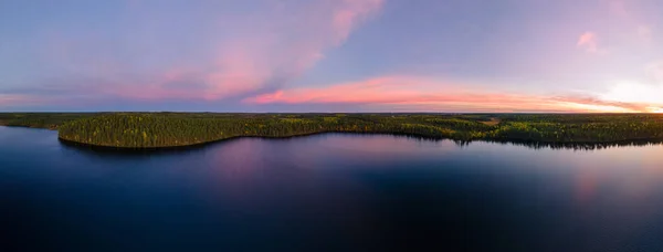 芬兰Hameenlinna的Aulanko自然保护区 一幅色彩艳丽的日落全景 — 图库照片