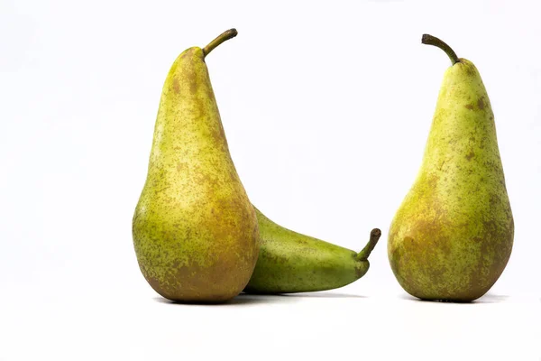 Green Pears Conference Foreground Copy Space White Background — Stock Photo, Image