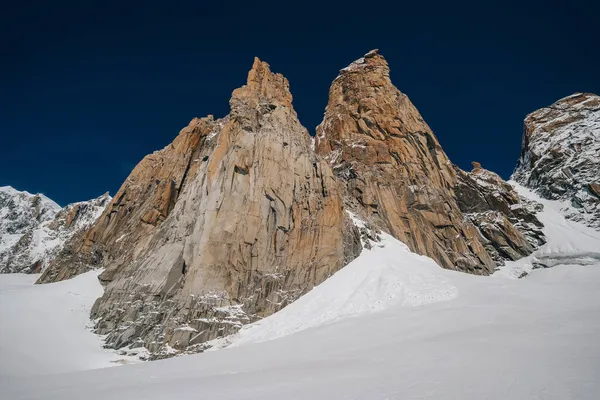 Alpes Aiguille Midi Outras Montanhas Alpinas Famosas Alpinismo Escalada Geleiras — Fotografia de Stock