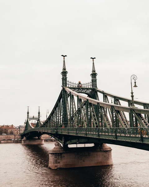 Eine Vertikale Aufnahme Der Freiheitsbrücke Über Die Donau Budapest Ungarn — Stockfoto