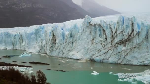 Vista Geleira Maior Lagoa Glacial — Vídeo de Stock