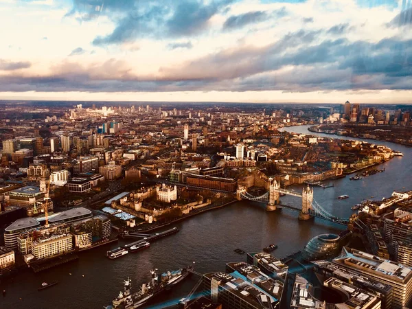 Aerial Shot London Sunset Cloud — Stock Photo, Image