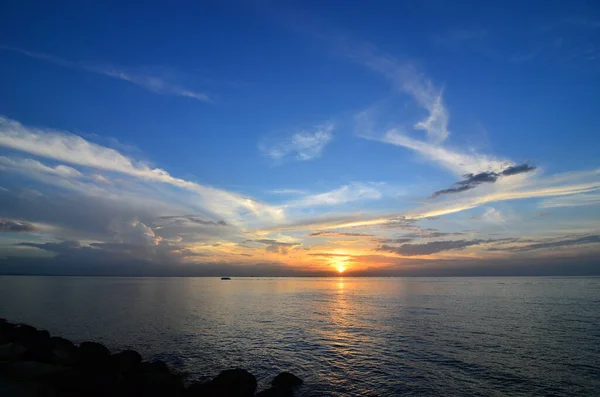 Красивый Мыс Залива Манила Время Восхода Солнца — стоковое фото