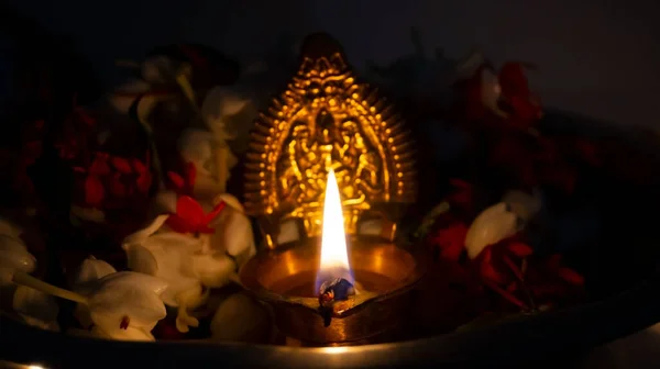 Diseño Tarjeta Felicitación Celebración Happy Divali Con Espacio Para Copiar — Foto de Stock