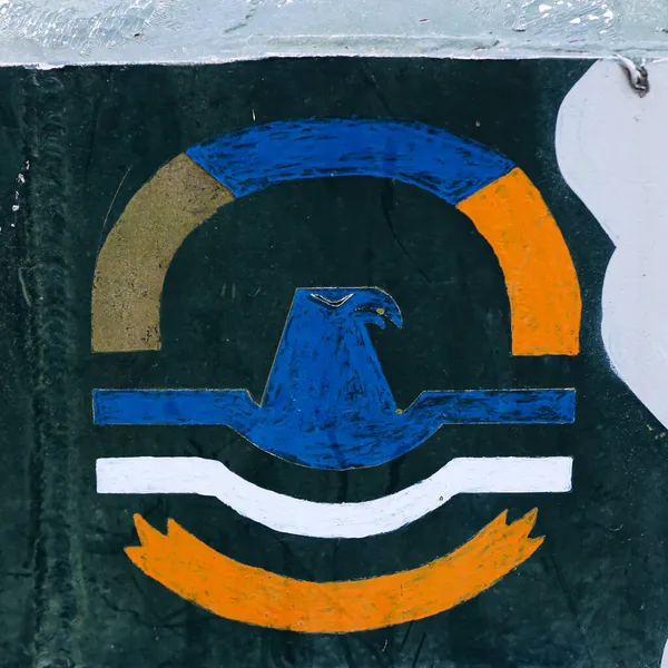 Closeup Painted Eagle Logo Rough Surface Outdoors — Stock Photo, Image