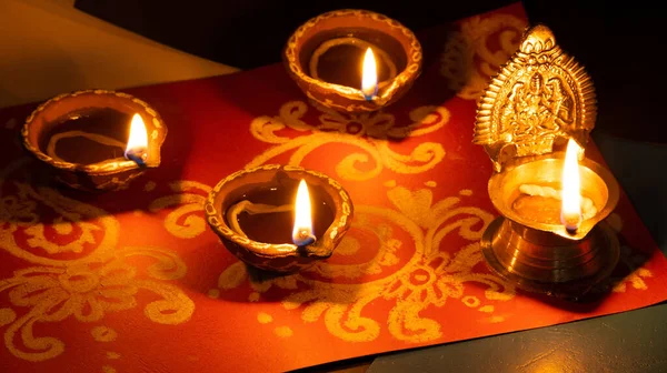 Ein Happy Divali Feier Grußkarte Design Mit Kopierraum — Stockfoto