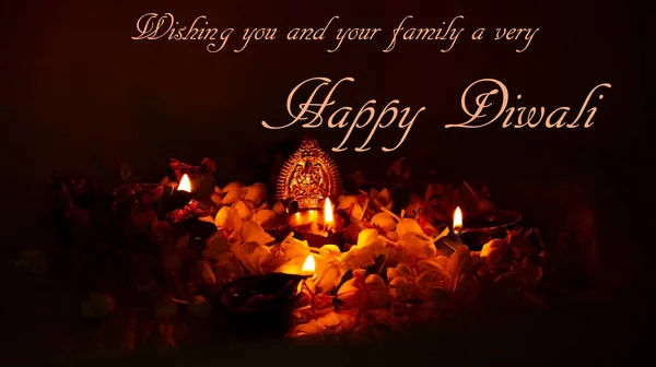 Happy Divali Celebration Greeting Card Design Copy Space — Stock Photo, Image
