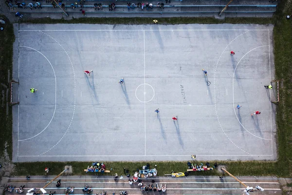 Una Vista Aérea Del Parque Fútbol — Foto de Stock