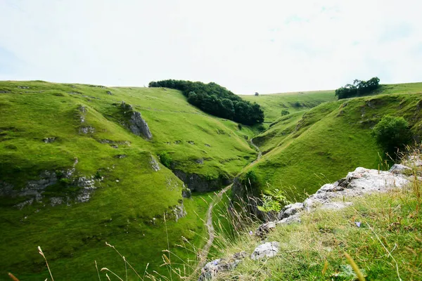 Castleton Güzel Manzarası Peak District Ulusal Parkı Yeşillik Ngiltere — Stok fotoğraf