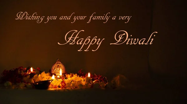 Happy Divali Celebration Greeting Card Design Copy Space — Stock Photo, Image