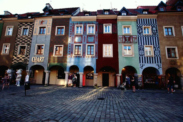 Poznan Poland Apr 2018 Colourful Tenements Building Facades Poznan Poland — Stock Photo, Image