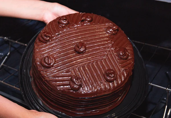 Крупним Планом Смачний Смачний Шоколадний Торт — стокове фото