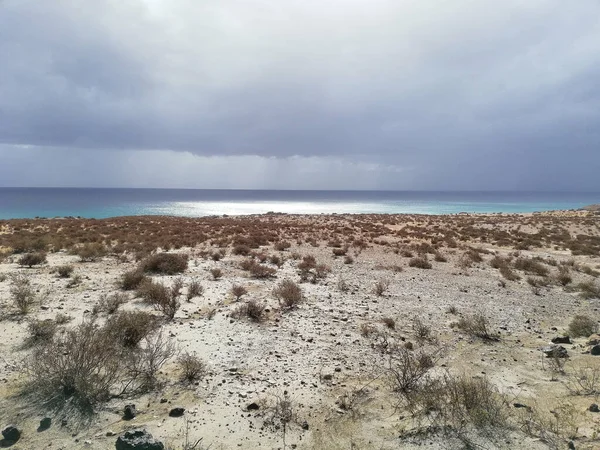 Eine Landschaft Aus Aufziehendem Sturm Auf Der Insel Fuerteventura — Stockfoto