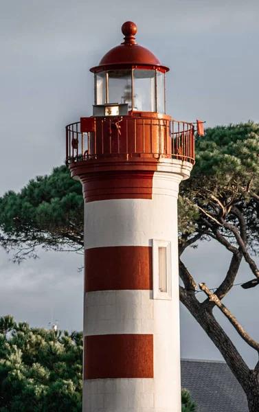 Vertical Shot Lighthouse Cloudy Skies Background — Stock Photo, Image