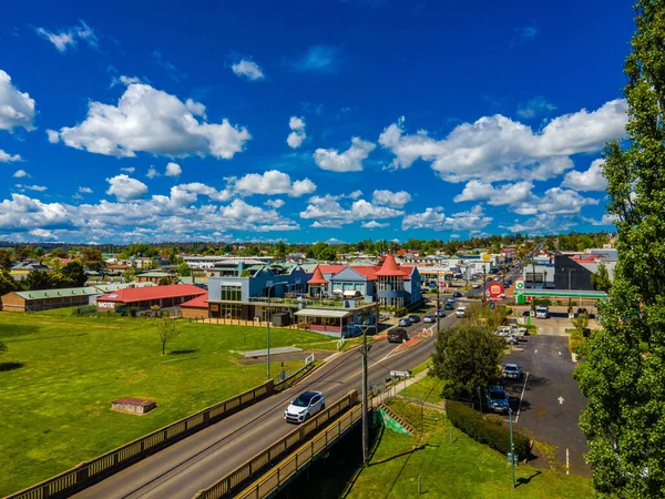 Uma Vista Aérea Cidade Armidale Com Edifícios Coloridos Austrália — Fotografia de Stock