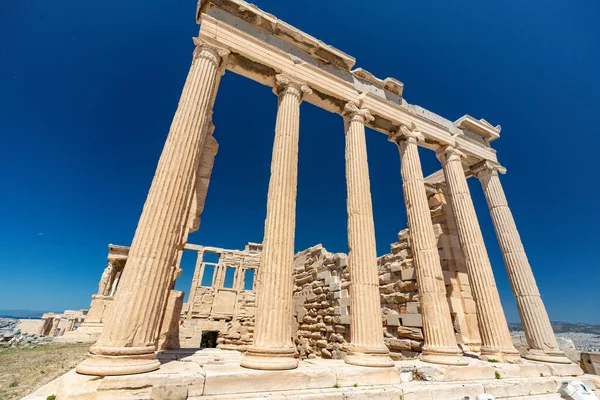 Akropolisz Athén Görögország Üres Turisztikai Helyszíne Világjárvány Idején — Stock Fotó