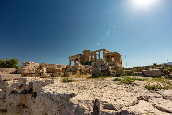 Lege Toeristische Site Van Acropolis Athene Griekenland Tijdens Hevige Pandemie — Stockfoto