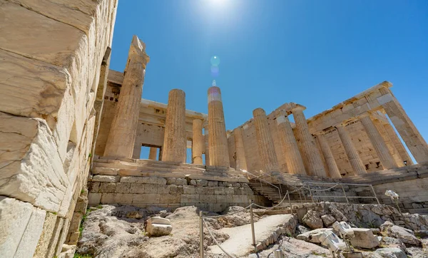 Sitio Turístico Vacío Acrópolis Atenas Grecia Durante Pandemia Covid —  Fotos de Stock