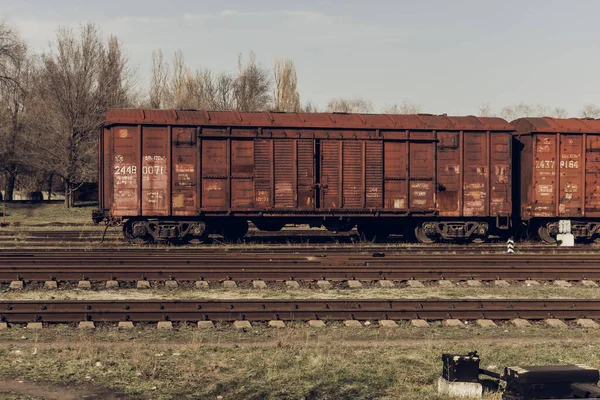 Güterwagen Für Den Transport Von Massengütern Getreide Die Udssr Güterzug — Stockfoto