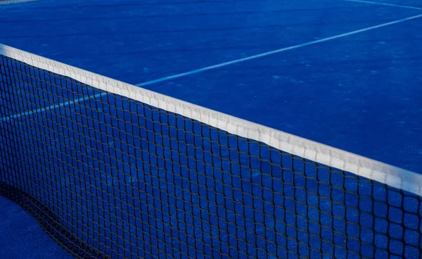 Terrain Paddle Tennis Bleu Vue Partielle Concept Santé Sportive — Photo