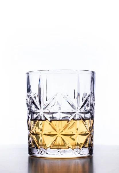 Verre Whisky Sur Fond Blanc — Photo