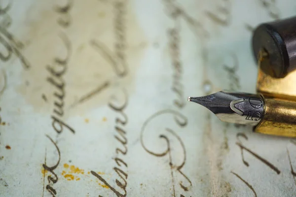 Series Samples Different Old Fashioned Writing Techniques Different Penholders Calligraphy — Stockfoto