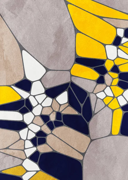 Geometrische Abstracte Kunst Textuur Geometrische Vormen Beige Bruin Geel Zwart — Stockfoto