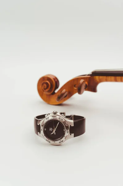 Inverigo Italy Nov 2021 Fine Violin Scroll Elegant Sport Timepiece — 스톡 사진