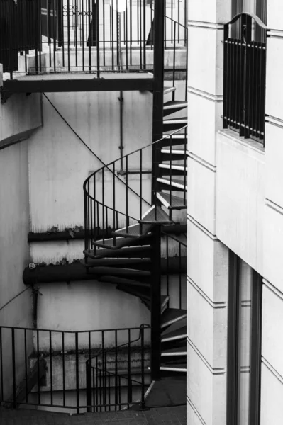 Black White Spiral Staircase London — Stockfoto