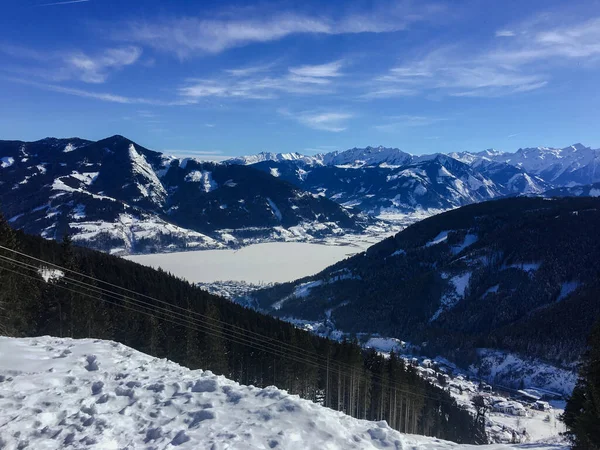 Alpi Catena Montuosa Europa Con Vista Sul Lago Zell — Foto Stock