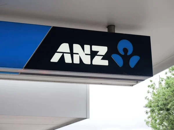 Auckland Neuseeland 2021 Blick Auf Die Anzeigetafel Der Anz Bankfiliale — Stockfoto