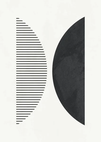 Geometrische Abstrakte Kunst Textur Geometrische Formen Beige Braun Gelb Schwarz — Stockfoto