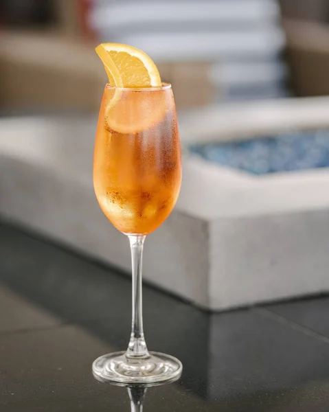 Este Cocktail Laranja Champanhe Artesanal Terá Sua Boca Regando Apenas — Fotografia de Stock
