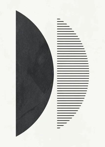 Geometrische Abstrakte Kunst Textur Geometrische Formen Beige Braun Gelb Schwarz — Stockfoto